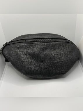NWT Pandora Black Pebbled Faux Leather Belt Bag Fanny Pack Crossbody
